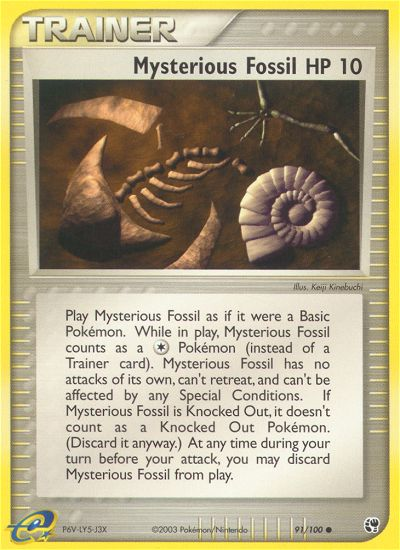 EX Sandstorm Mysterious Fossil #91/100